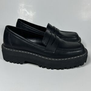 Women's COOL PLANET By Steve Madden Hazel Black Loafers Size 7.5M Chunky Sole